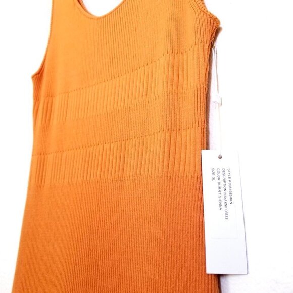NWT Ronny Kobo Ivana Minimal Ribbed Knit Slit Midi Tank Dress Burnt Orange XL - Picture 12 of 16